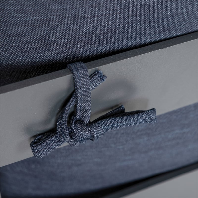 Afuera Living 6-Piece Patio Set in Black Aluminum with Blue Cushions