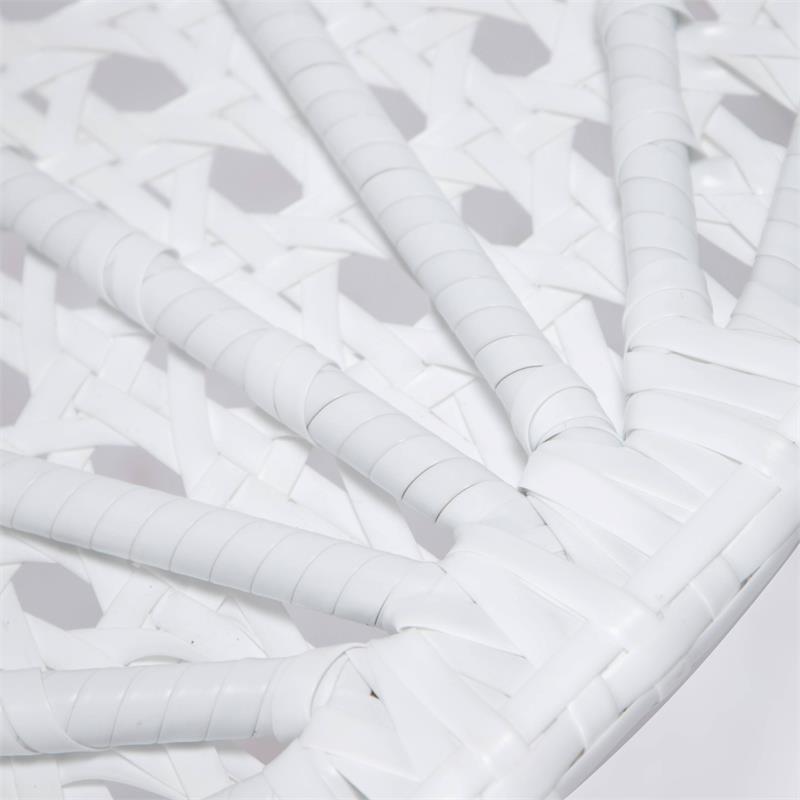 Afuera Living White Wicker Patio Egg Swing Chair with Stand in Beige