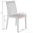 Afuera Living Modern Weave Indoor Outdoor Dining Chair in Red Set of 4