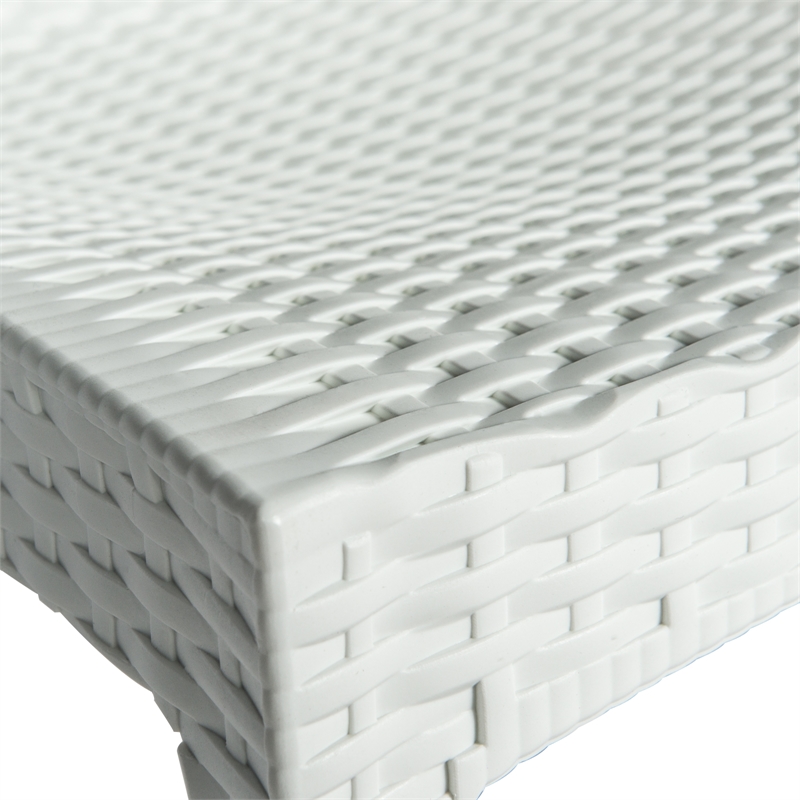 Afuera Living Modern Weave Indoor Outdoor Dining Chair in White Set of 4