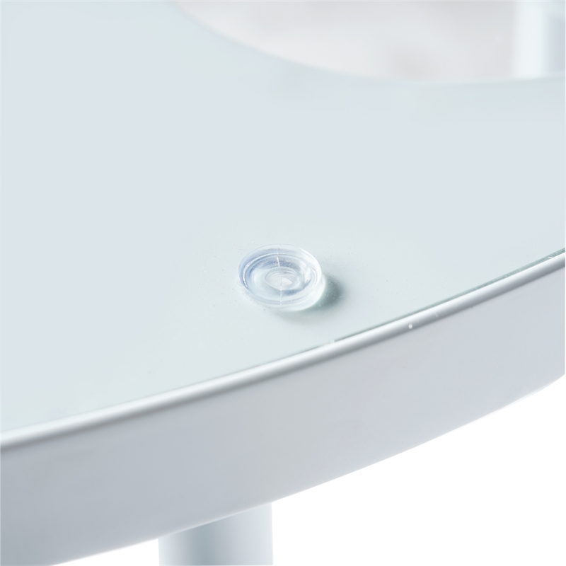 Afuera Living Modern Glass Top White Aluminum Base Outdoor 23