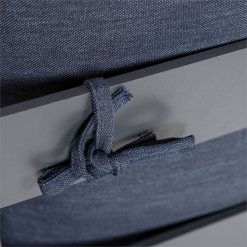 Afuera Living 7-Piece Sectional And Fire Pit Table With Cushions in Blue