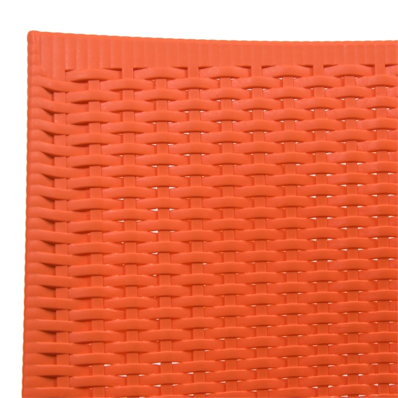 Afuera Living Modern Weave Indoor Outdoor Dining Chair in Orange Set of 2