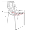Afuera Living Modern Indoor Outdoor Aluminum Dining Chair in Red Set of 4