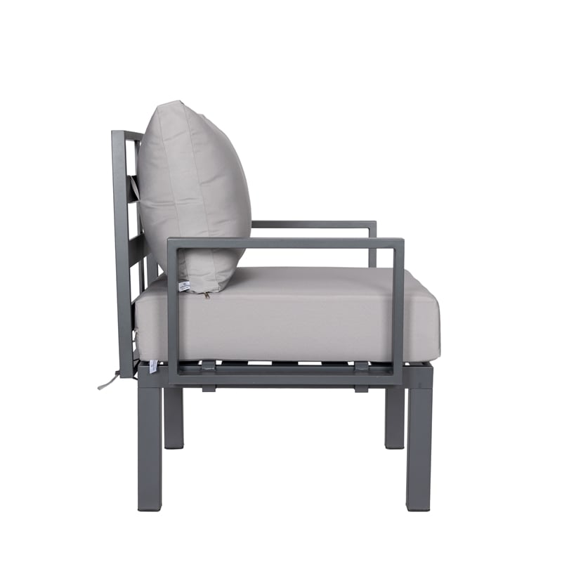 Afuera Living 7-Piece Patio Set with Coffee Table and Cushions Light Gray