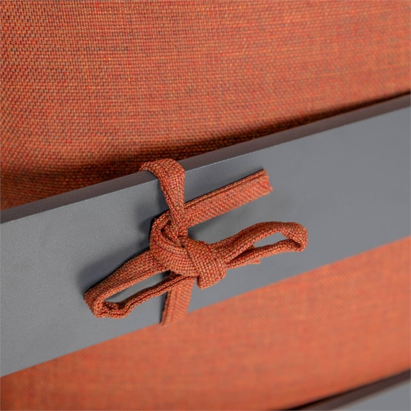 Afuera Living 7-Piece Sectional And Fire Pit Table With Cushions in Orange