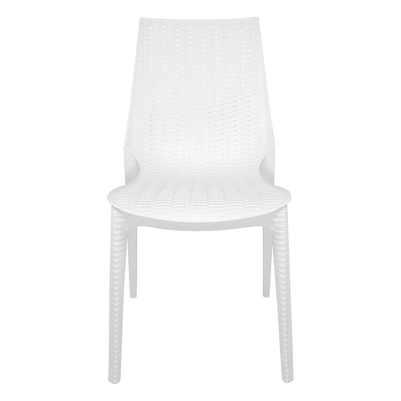 Afuera Living Lightweight Outdoor Stackable Dining Chair Set Of 4 In White
