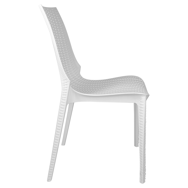 Afuera Living Lightweight Outdoor Stackable Dining Chair Set Of 4 In White