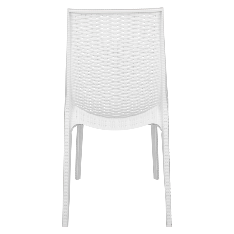 Afuera Living Lightweight Outdoor Stackable Dining Chair Set Of 4 In White