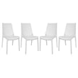 Afuera Living Lightweight Outdoor Stackable Dining Chair Set Of 4 In White
