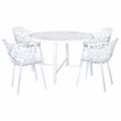 Afuera Living Modern Glass Top White Aluminum Base Outdoor 47