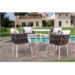 Afuera Living Modern Rope Frame Outdoor Dining Chair With Cushions in Brown