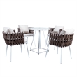 Afuera Living Modern Rope Frame Outdoor Dining Chair With Cushions in Brown