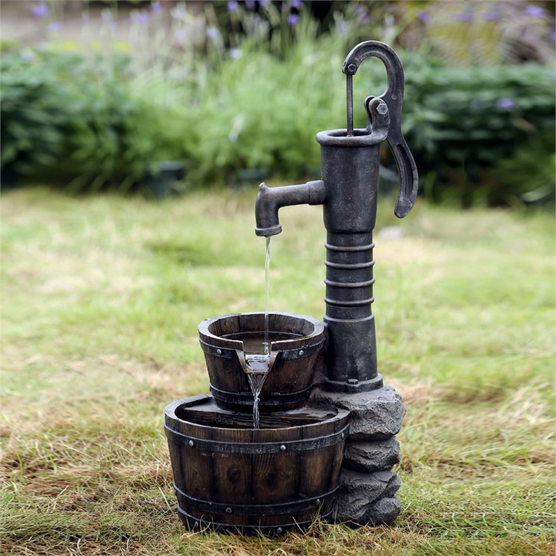 Afuera Living Contemporary Old Fashion Water Pump Water Fountain