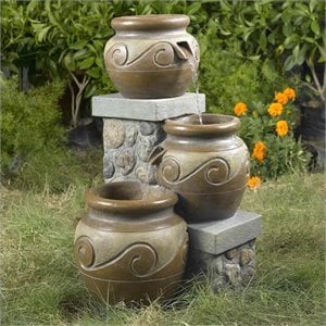 Afuera Living Contemporary Multi Pot Outdoor Indoor Fountain