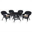 Afuera Living 5 Piece Wicker Patio Dining Set in Espresso and Tan