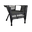 Afuera Living 3 Piece Wicker Conversation Set with Black Cushions