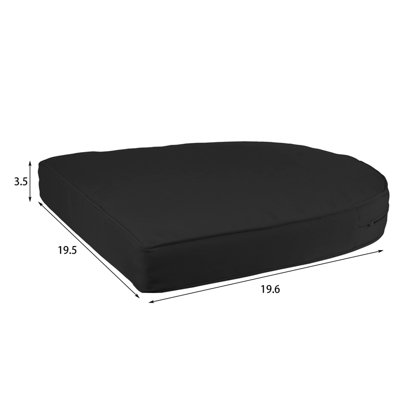 Afuera Living 3 Piece Wicker Conversation Set with Black Cushions