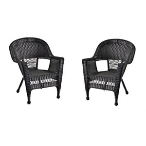 Afuera Living Resin Wicker Patio Chair in Espresso (Set of 4)