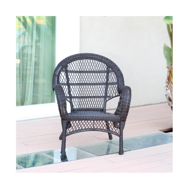 Afuera Living Contemporary Resin Wicker & Aluminum Chair in Espresso