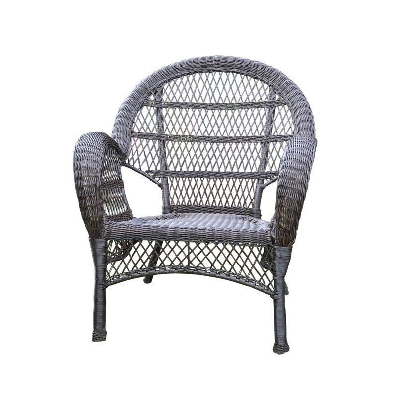 Afuera Living Contemporary Resin Wicker & Aluminum Chair in Espresso