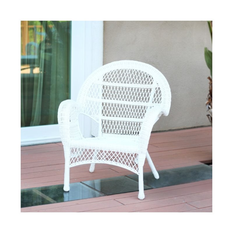Afuera Living Contemporary Resin Wicker & Aluminum Chair in White