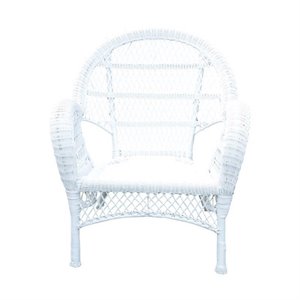 Afuera Living Contemporary Resin Wicker & Aluminum Chair in White