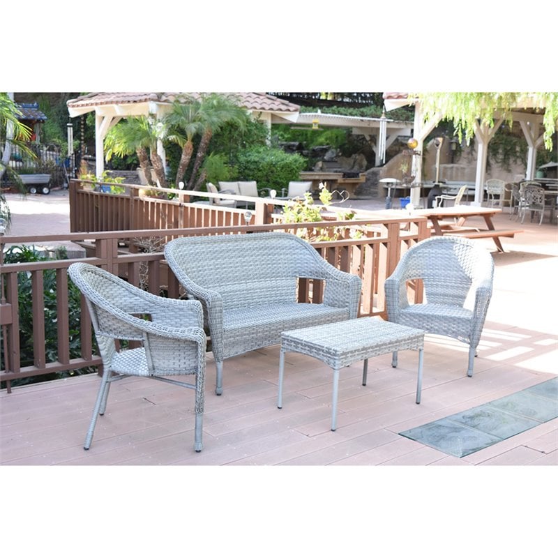 Afuera Living Contemporary Resin Wicker & Aluminum Patio Chair in Gray