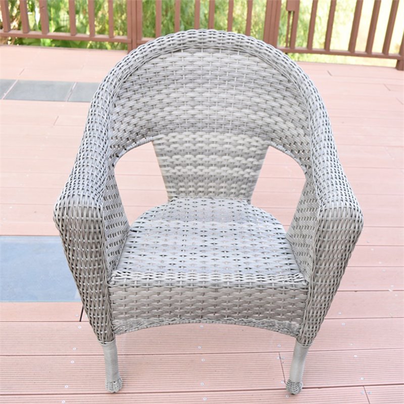 Afuera Living Contemporary Resin Wicker & Aluminum Patio Chair in Gray