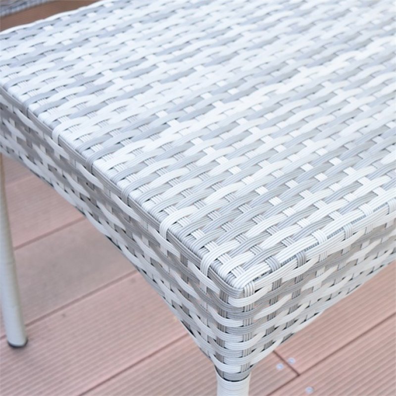 Afuera Living Contemporary Wicker Patio Coffee Table in Gray