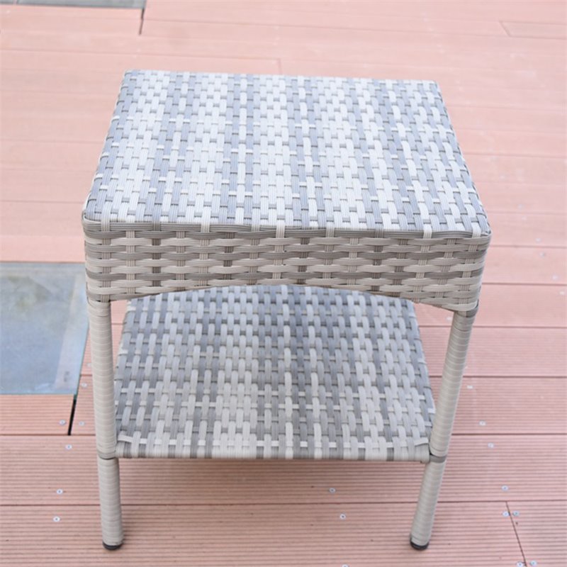 Afuera Living 3 Piece Wicker Patio Conversation Set in Gray and Brick Red