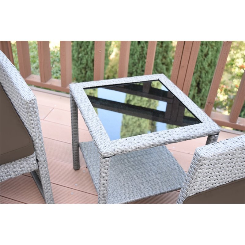 Afuera Living Contemporary 3 Piece Wicker Bistro Set in Brown