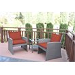 Afuera Living Contemporary 3 Piece Wicker Bistro Set in Brick Red