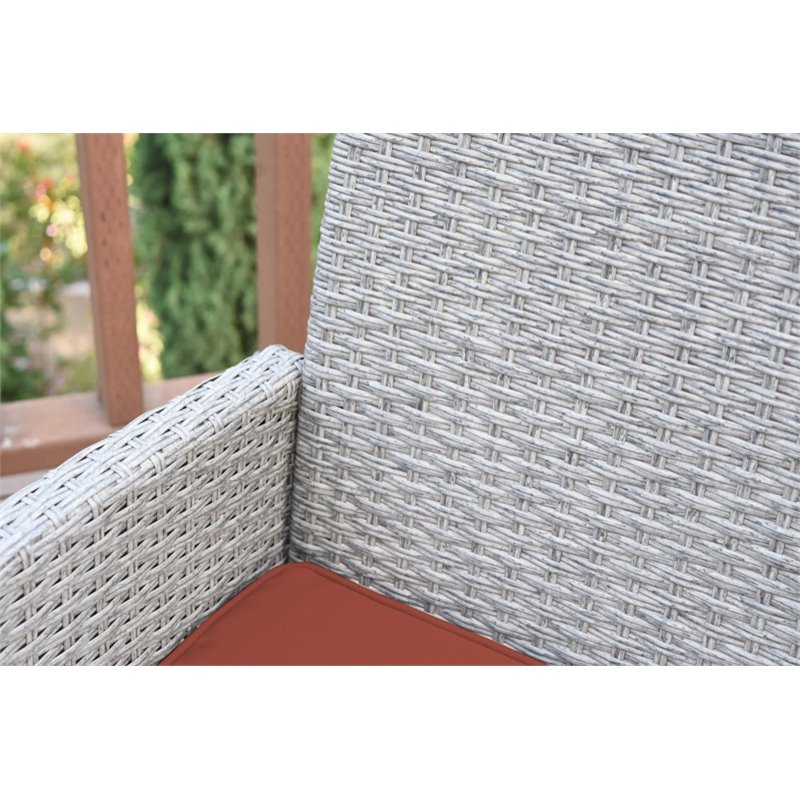 Afuera Living Contemporary 3 Piece Wicker Bistro Set in Brick Red