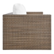 Afuera Living Outdoor Synthetic Rattan Sofa in Cappuccino and White