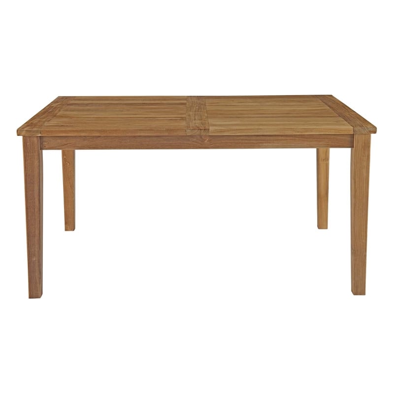 Afuera Living Outdoor Patio Solid Teak Wood Dining Table in Natural