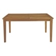 Afuera Living Outdoor Patio Solid Teak Wood Dining Table in Natural