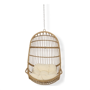afuera living wicker hanging chair (no stand) in light brown and beige