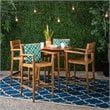 Afuera Living Modern Outdoor 5 Piece Acacia Wood Bar Set in Teak