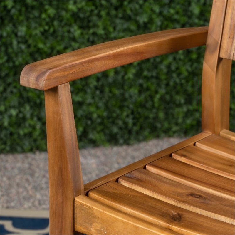 Afuera Living Modern Outdoor 5 Piece Acacia Wood Bar Set in Teak