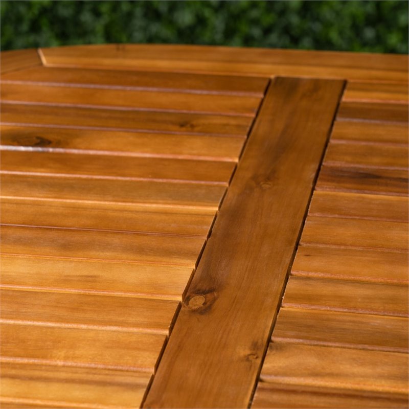 Afuera Living Modern Outdoor 5 Piece Acacia Wood Bar Set in Teak