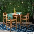 Afuera Living Modern Outdoor 5 Piece Acacia Wood Bar Set in Teak