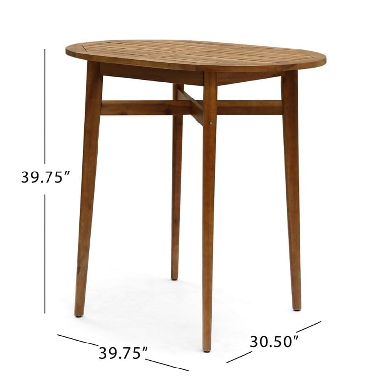 Afuera Living Modern Outdoor 5 Piece Acacia Wood Bar Set in Teak