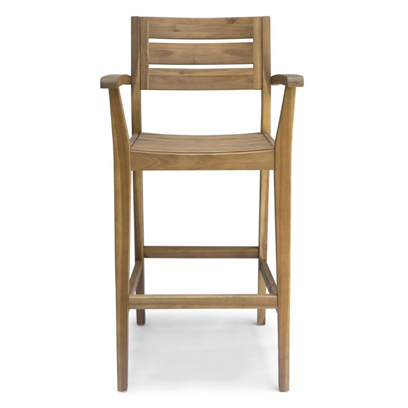 Afuera Living Modern Outdoor 5 Piece Acacia Wood Bar Set in Teak