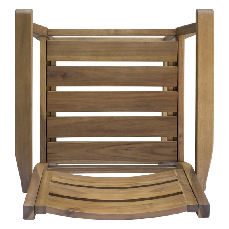 Afuera Living Modern Outdoor 5 Piece Acacia Wood Bar Set in Teak