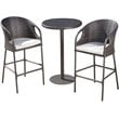 Afuera Living 3-Pc Multi Brown Wicker Round Bar Set w/Light Brown Cushion