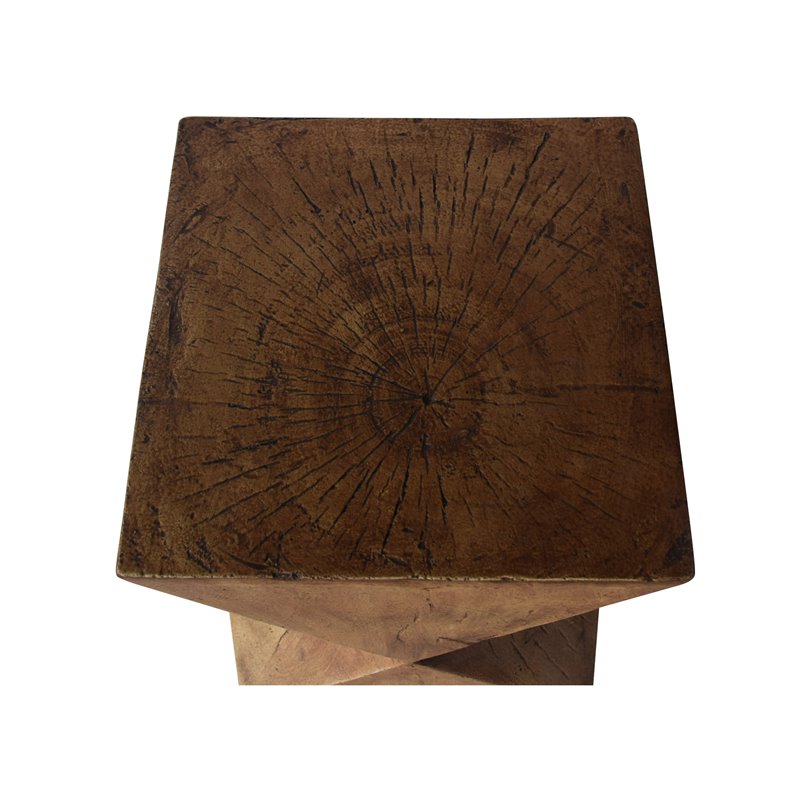 Afuera Living Modern Light Weight Concrete Outdoor Accent Table in Natural