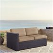 Afuera Living Wicker / Rattan Patio Loveseat in Brown and Mocha
