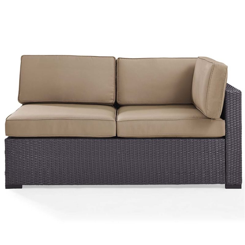 Afuera Living Wicker / Rattan Patio Loveseat in Brown and Mocha