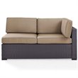 Afuera Living Wicker / Rattan Patio Loveseat in Brown and Mocha